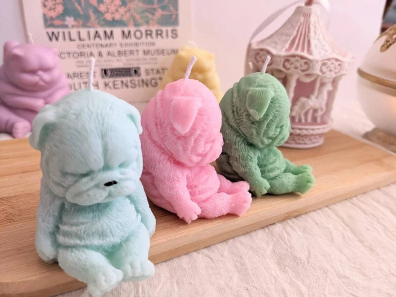 Mini Frenchie Candles Set of 3