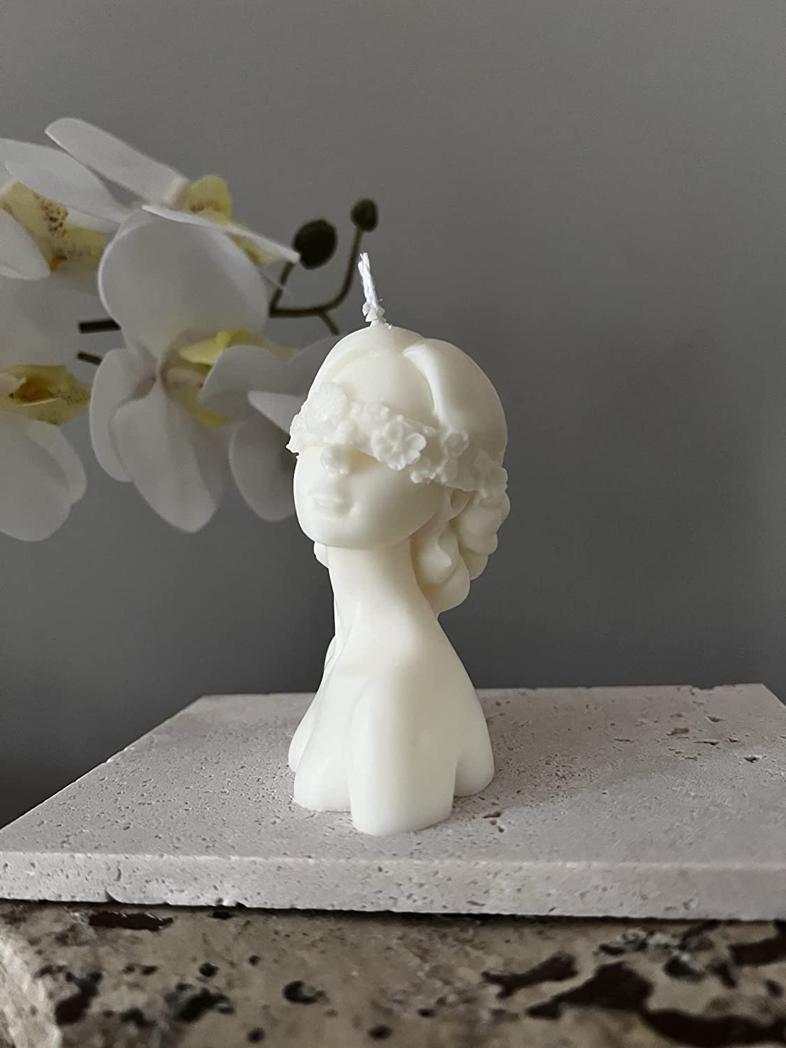 Pretty Flower Lady Statue Candle in Multiple Colors II