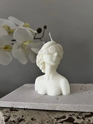 Pretty Flower Lady Statue Candle in Multiple Colors II