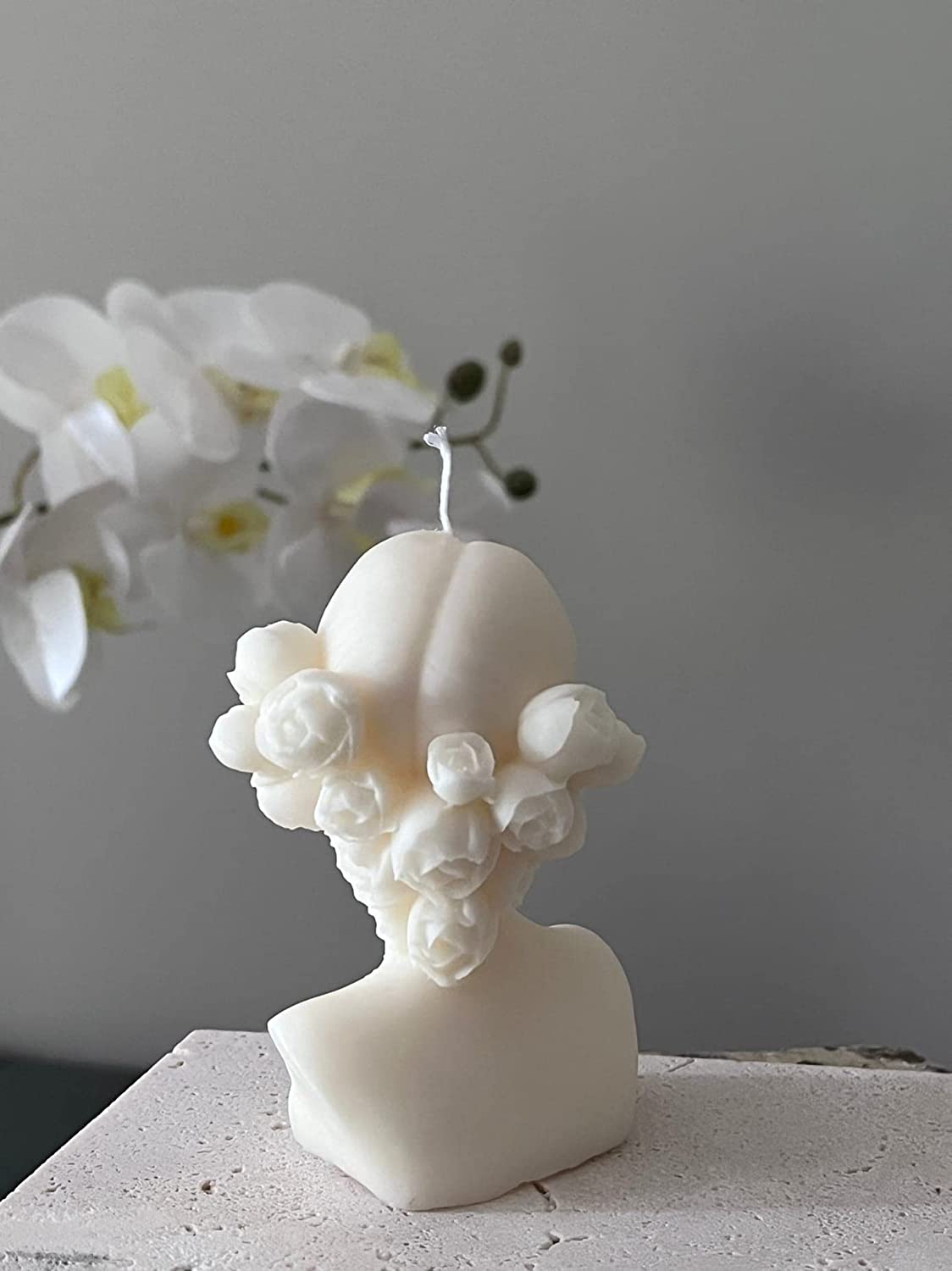 Pretty Flower Lady Statue Candle in Multiple Colors
