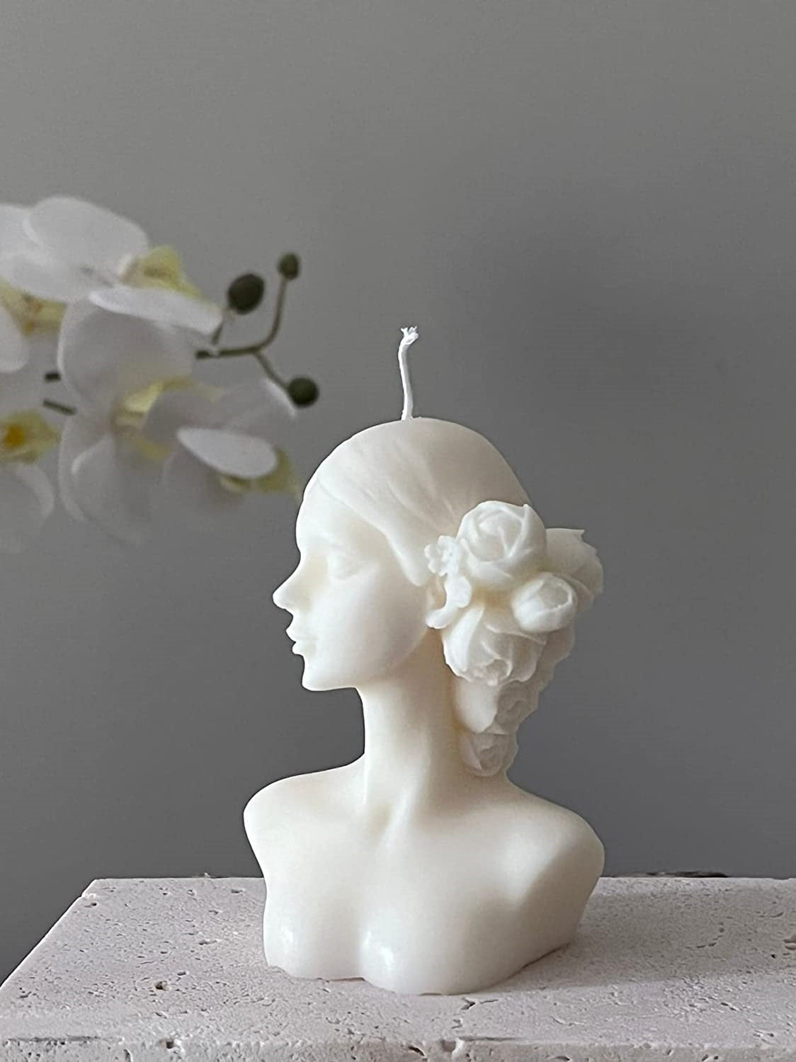 Pretty Flower Lady Statue Candle in Multiple Colors