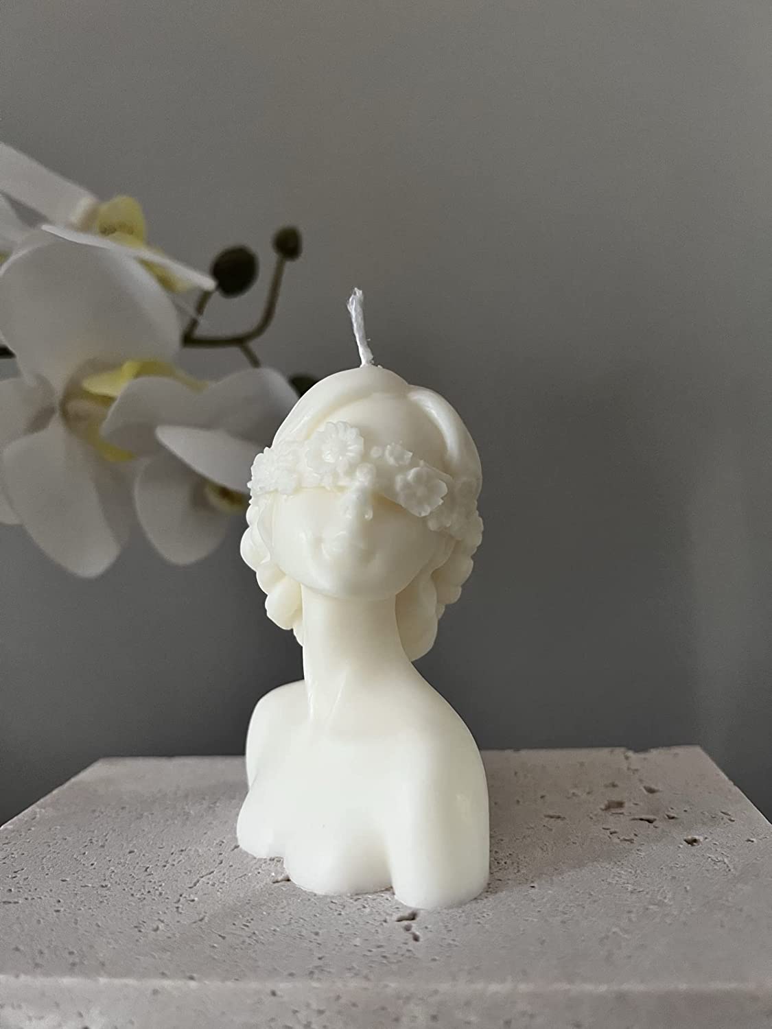 Pretty Flower Lady Statue Candle in Multiple Colors II