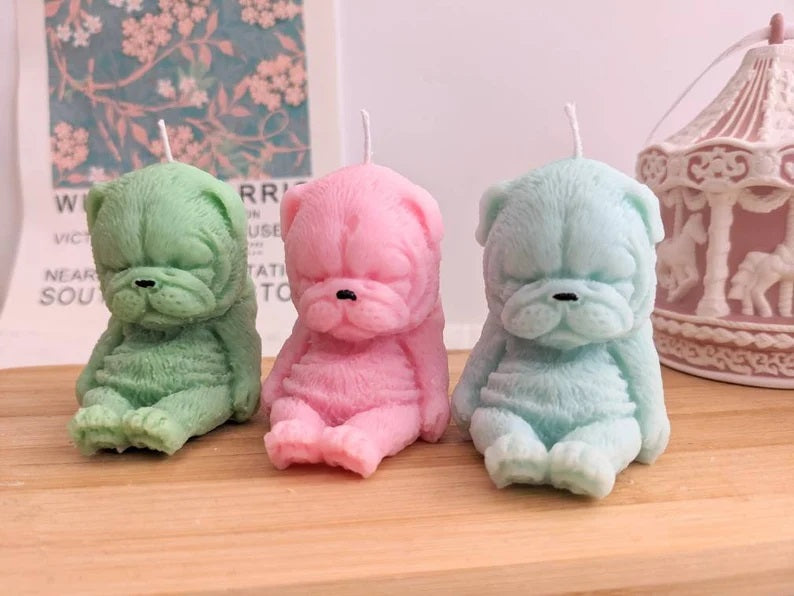 Mini Frenchie Candles Set of 3