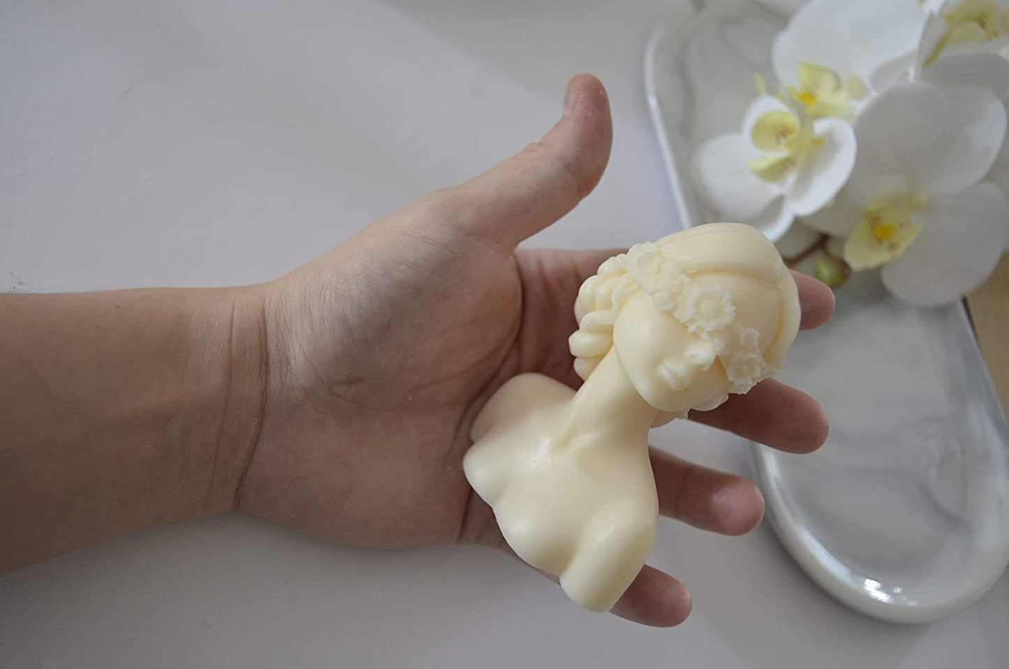 Pretty Flower Lady Statue Candle in Multiple Colors II