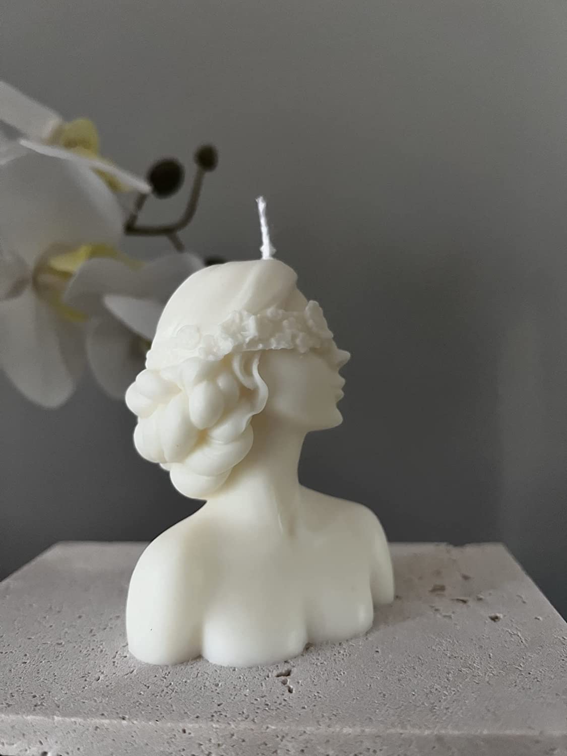 Pretty Flower Lady Statue Candle in Multiple Colors II