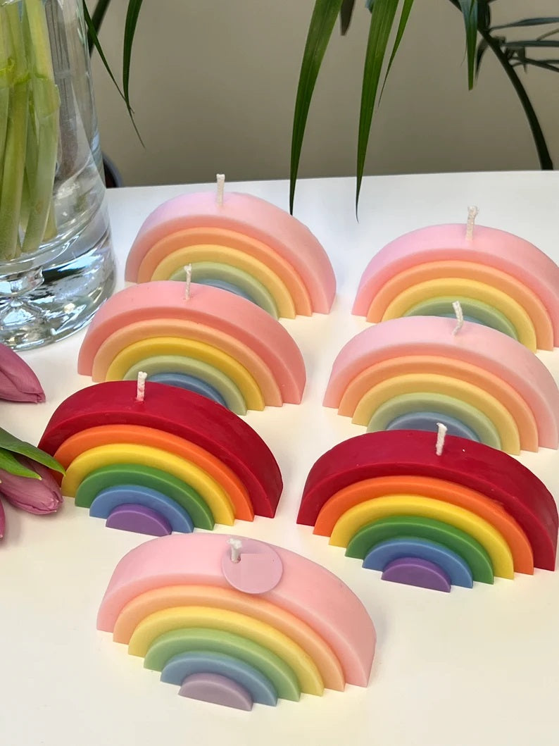 Pastel Rainbow Arch Candle