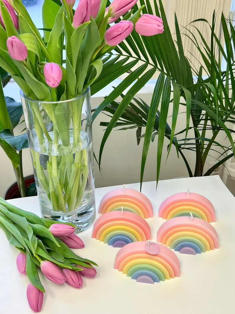 Pastel Rainbow Arch Candle