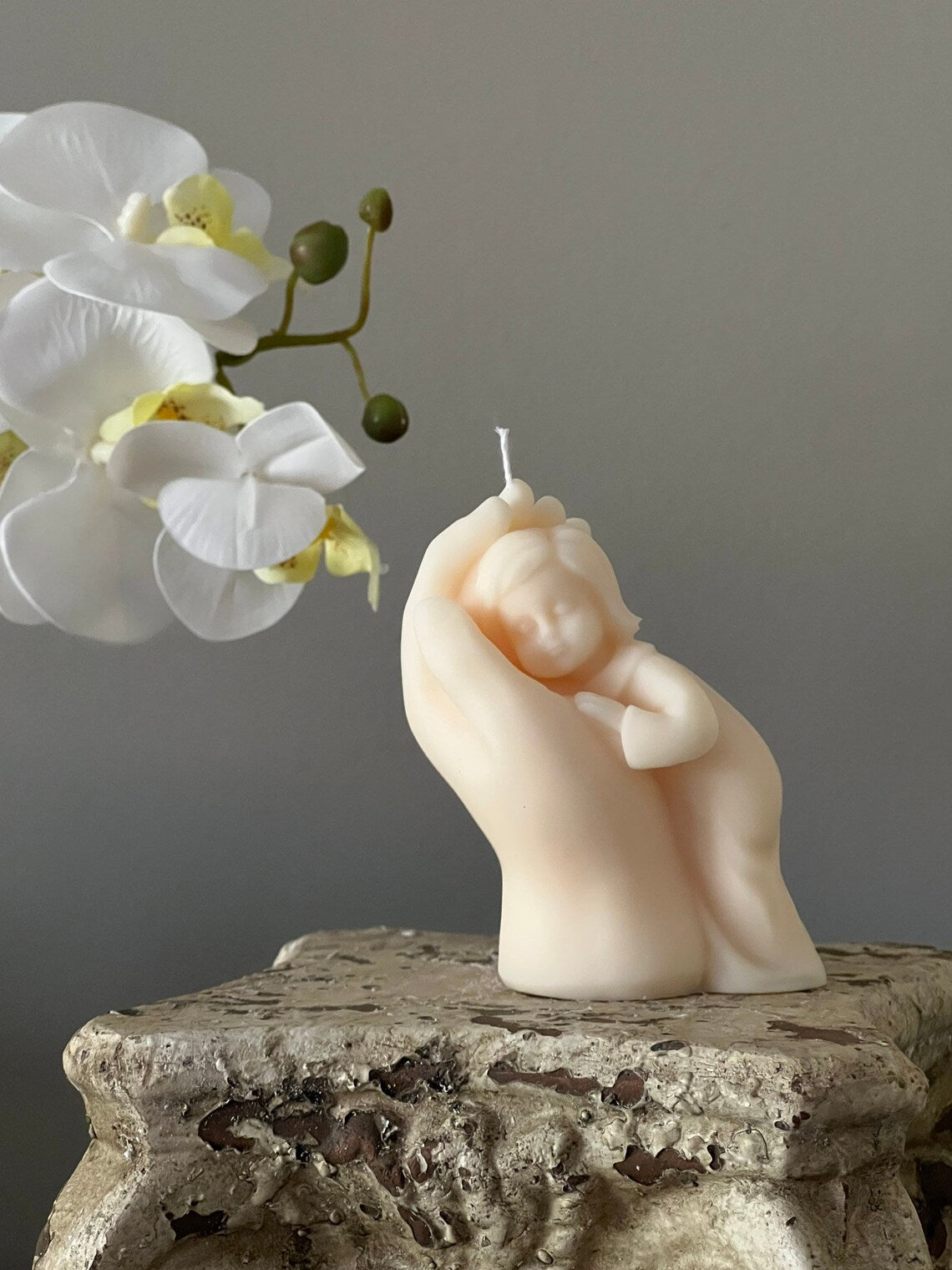 Mothers' Hand and Child Candle in Multiple Colors