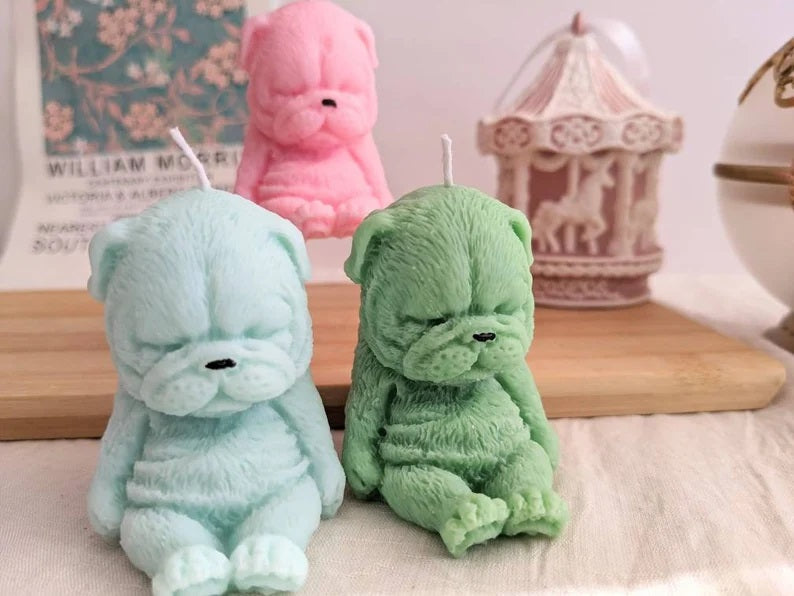 Mini Frenchie Candles Set of 3
