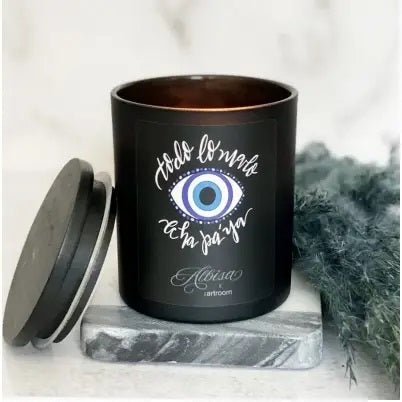 Glass Jar Candle Evil Eye Protection