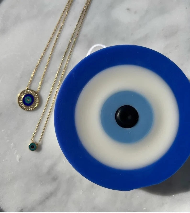 Set of 2 Evil Eye Candles in Ivory