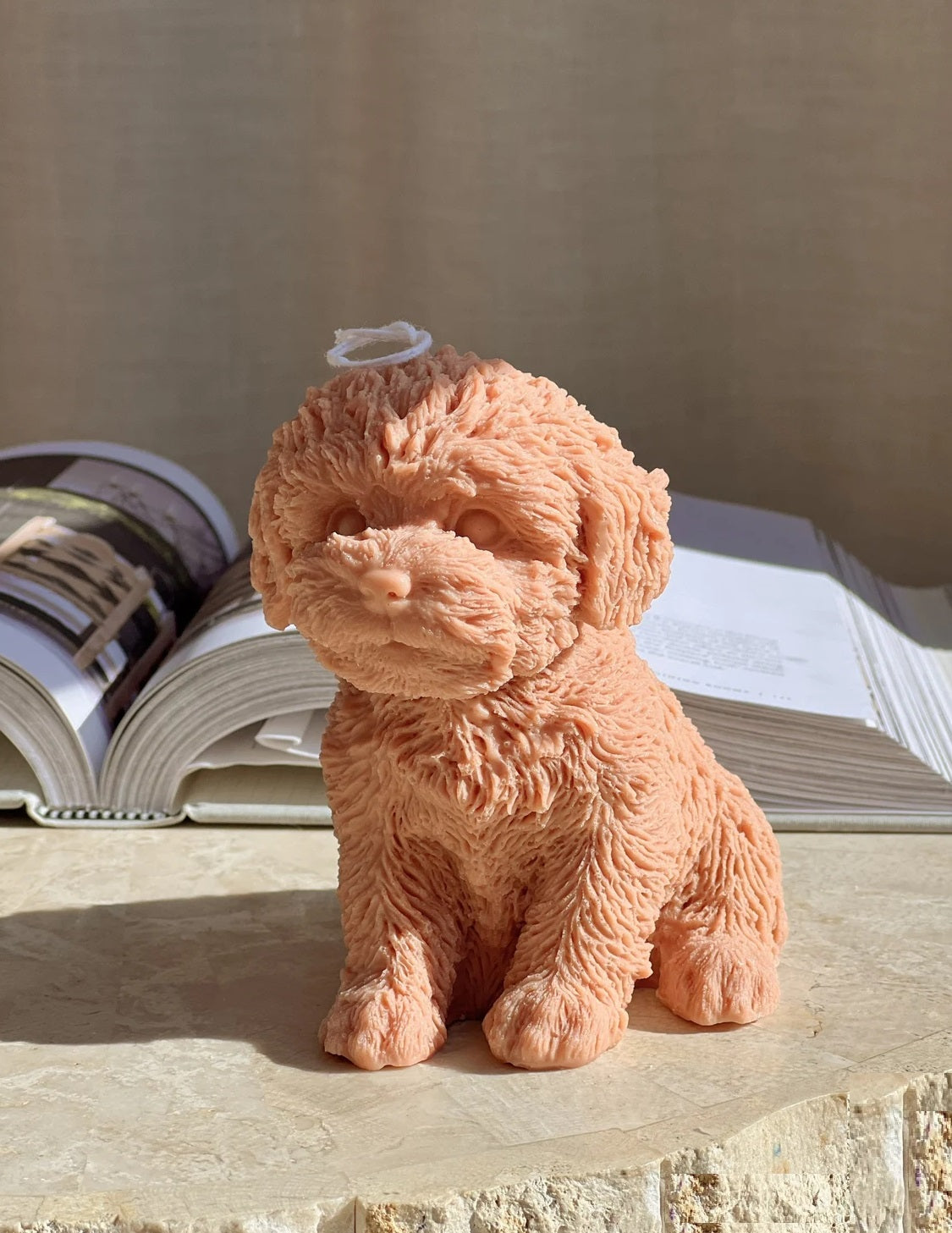 Large Fluffy Dog Candle in Multiple Colors