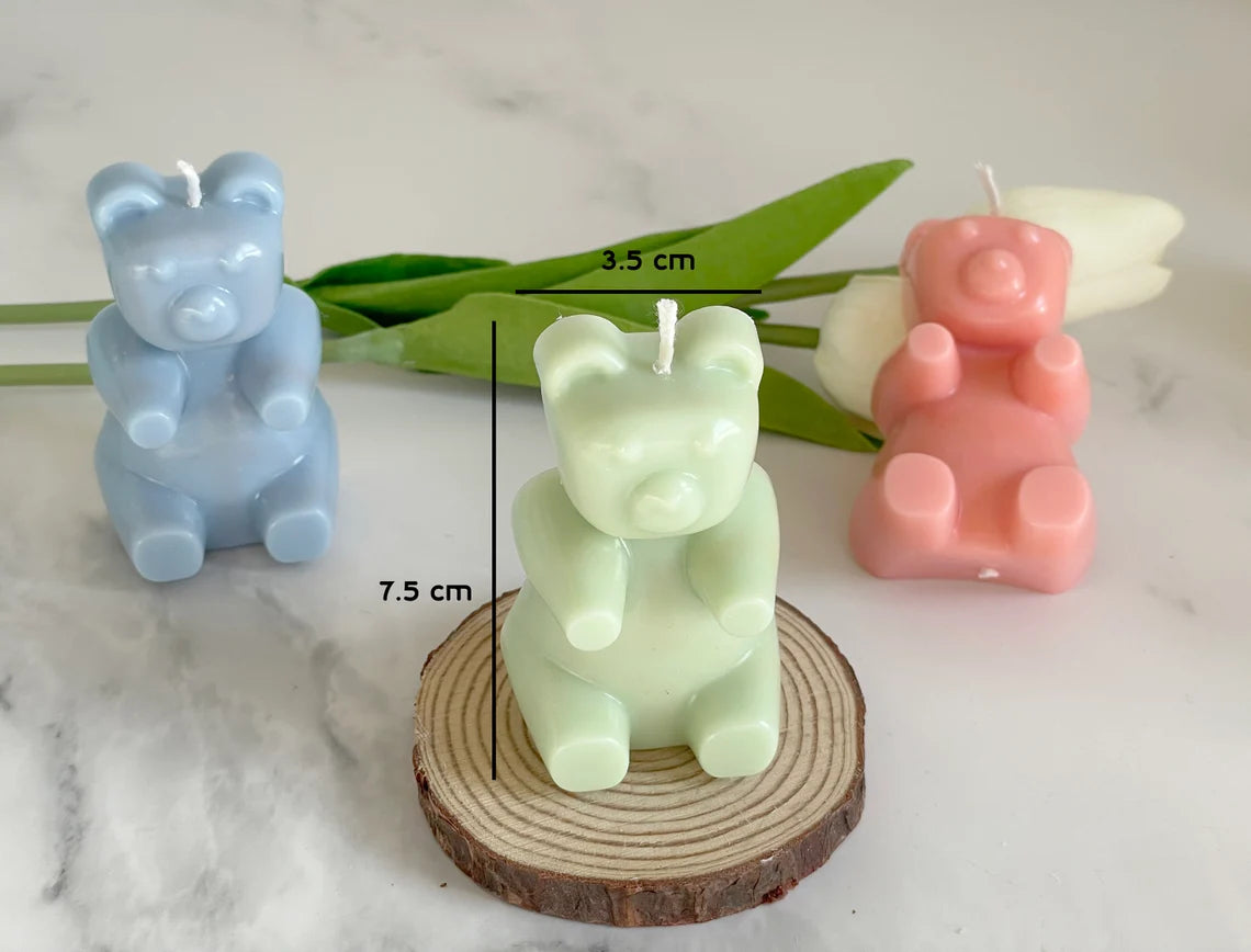 Set of 3 Gummy Bear Candles in Pastel
