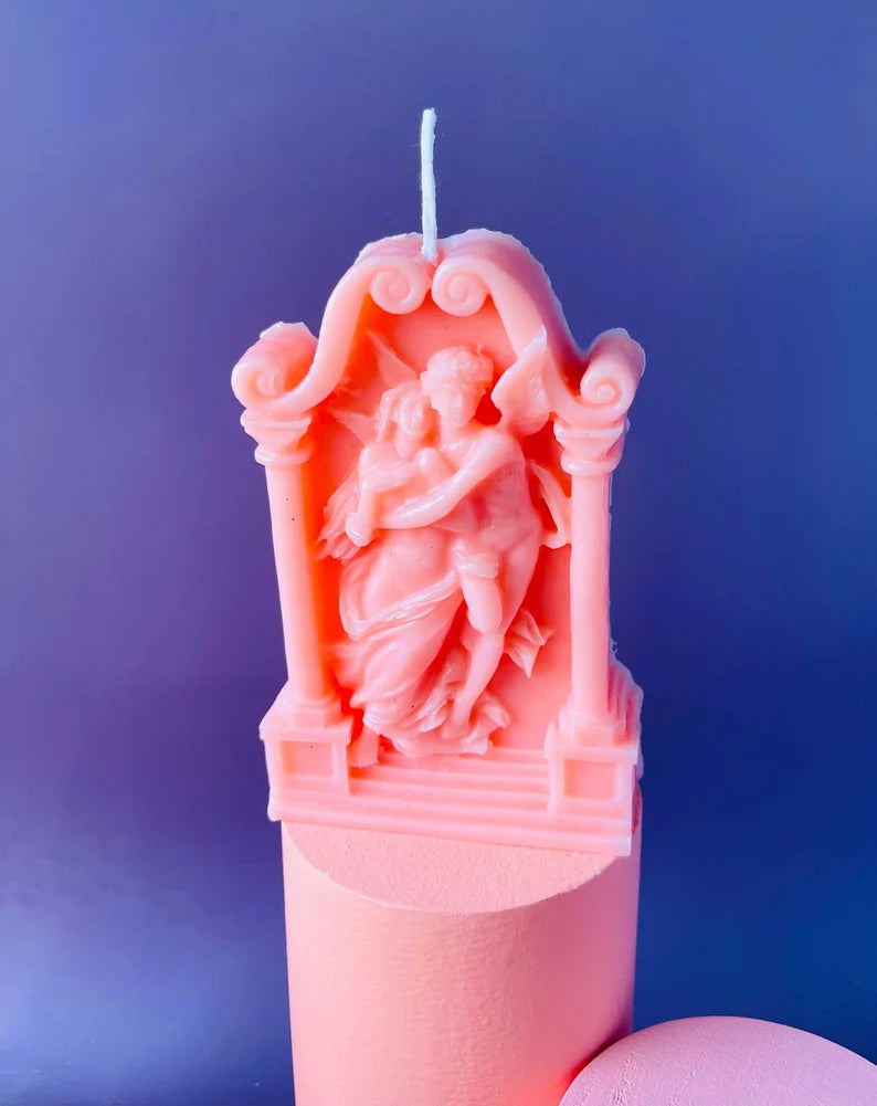 Romantic Sculpted Candle Gift Set in Pink and Nude Color