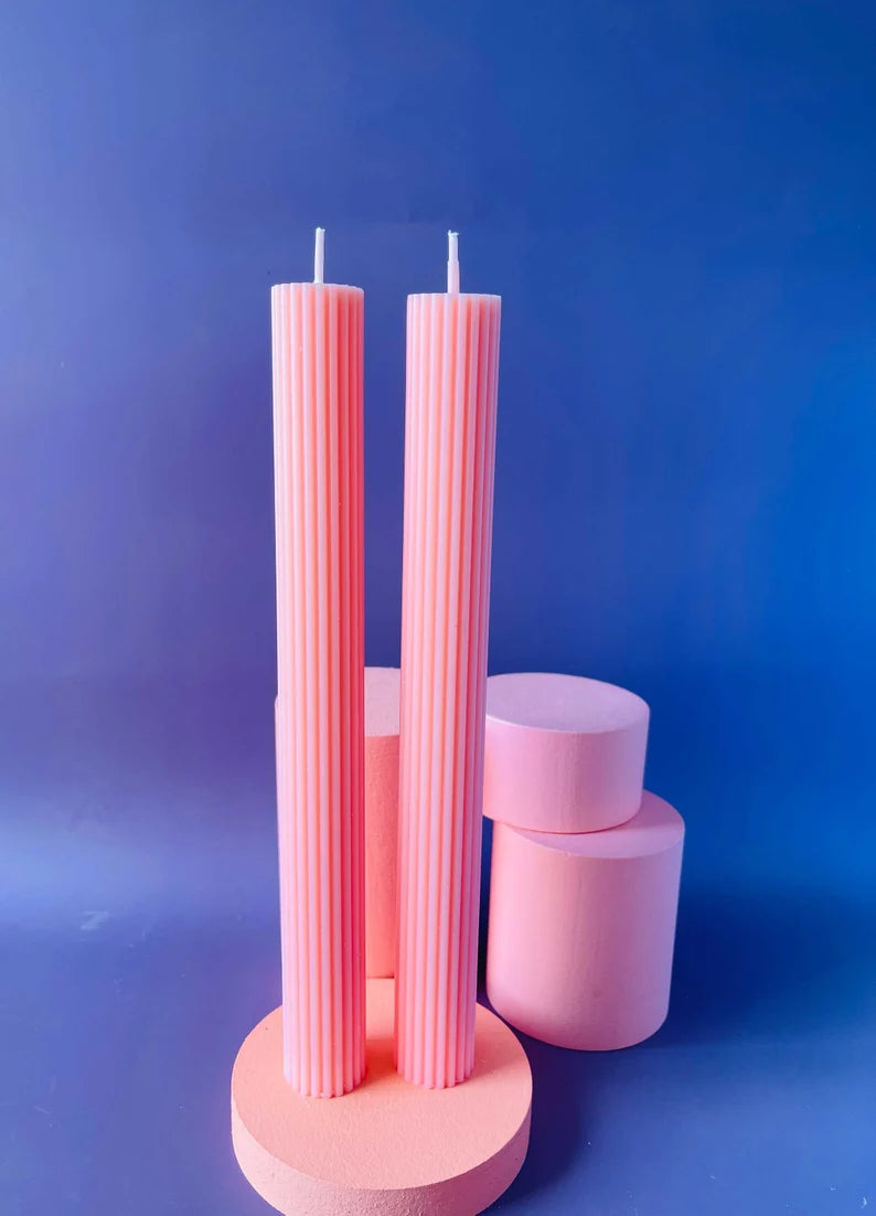 Romantic Sculpted Candle Gift Set in Pink and Nude Color