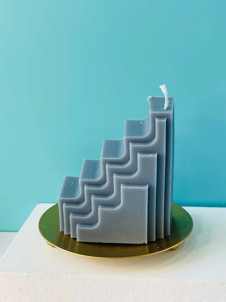 Sculpted Candle Gift Set in Charcoal Grey