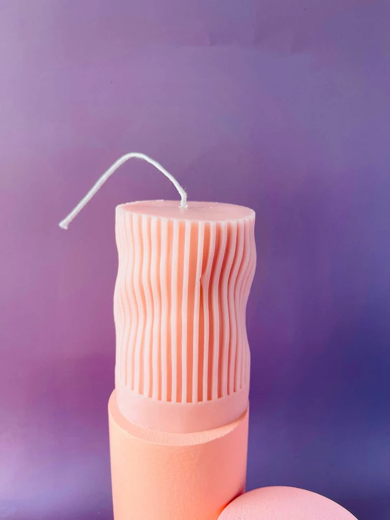 Romantic Sculpted Candle Gift Set in Pink and Nude Color
