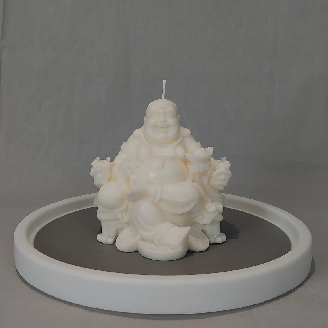 Sitting Chinese Good Luck Buddha Candle