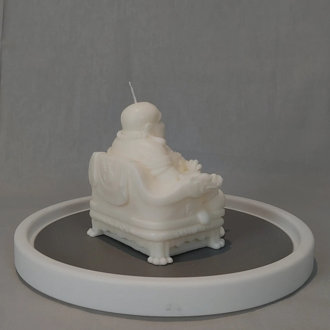 Sitting Chinese Good Luck Buddha Candle