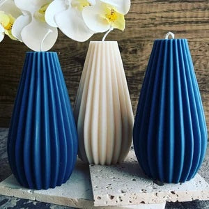 Geo Modern Pear Drop Candle in Multiple Colors