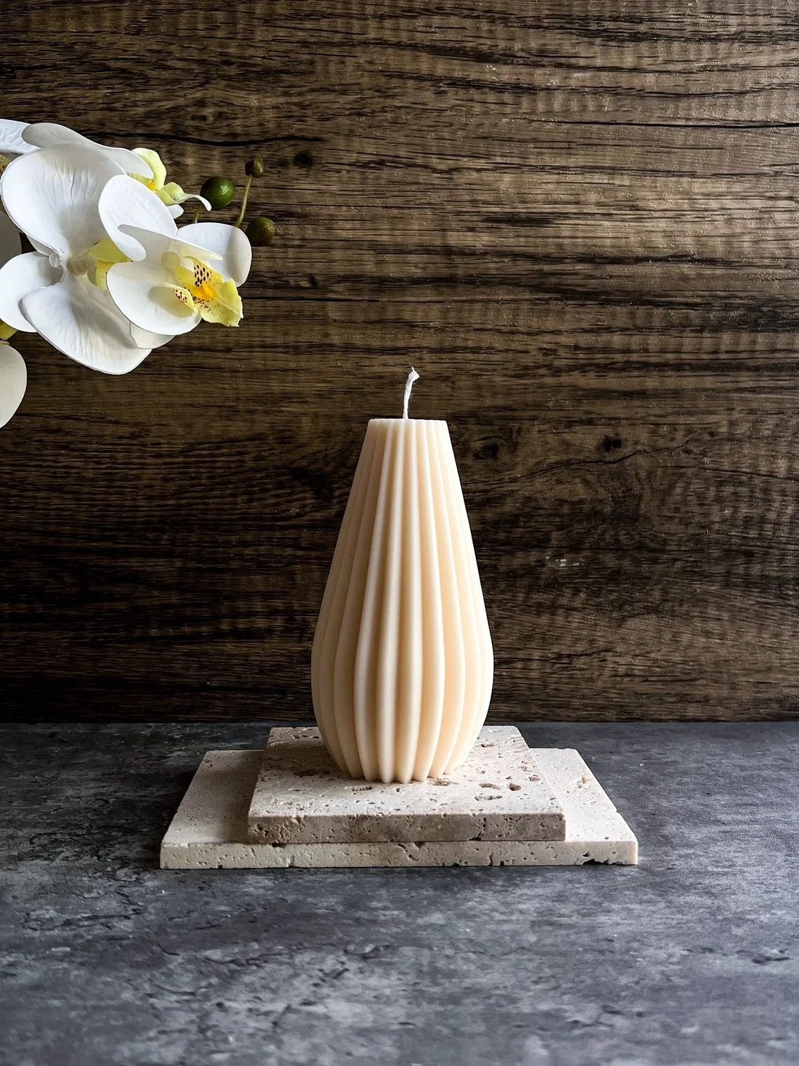 Geo Modern Pear Drop Candle in Multiple Colors