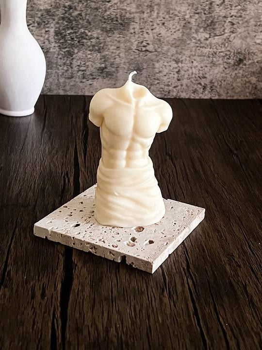 Male Torso Statue Candle in Multiple Colors