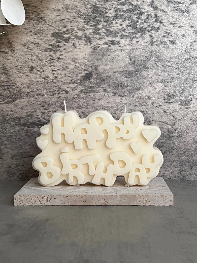 Large Happy Birthday Candle in Multiple Colors