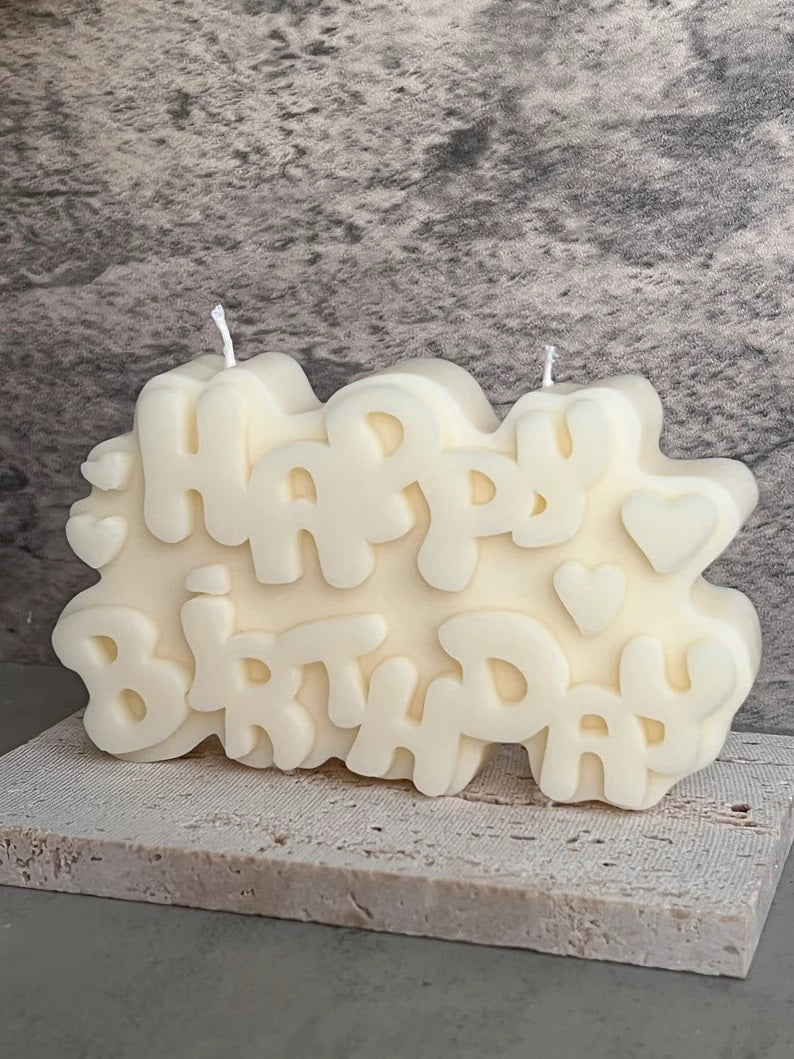 Large Happy Birthday Candle in Multiple Colors