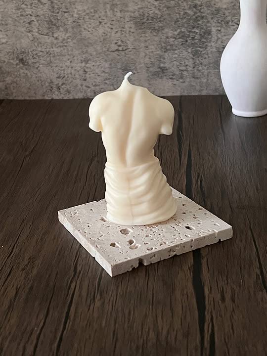 Male Torso Statue Candle in Multiple Colors