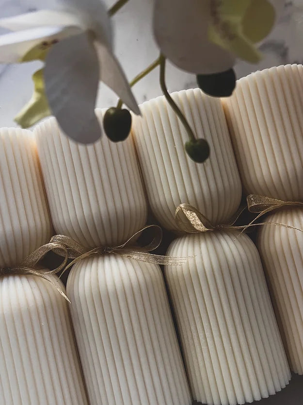 Medium Ribbed Pillar Candle
