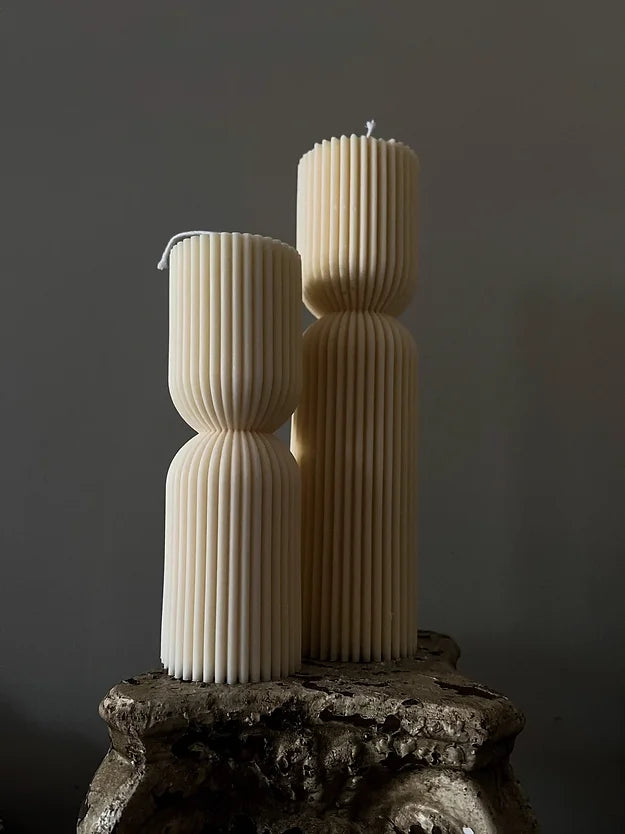 Medium Ribbed Pillar Candle