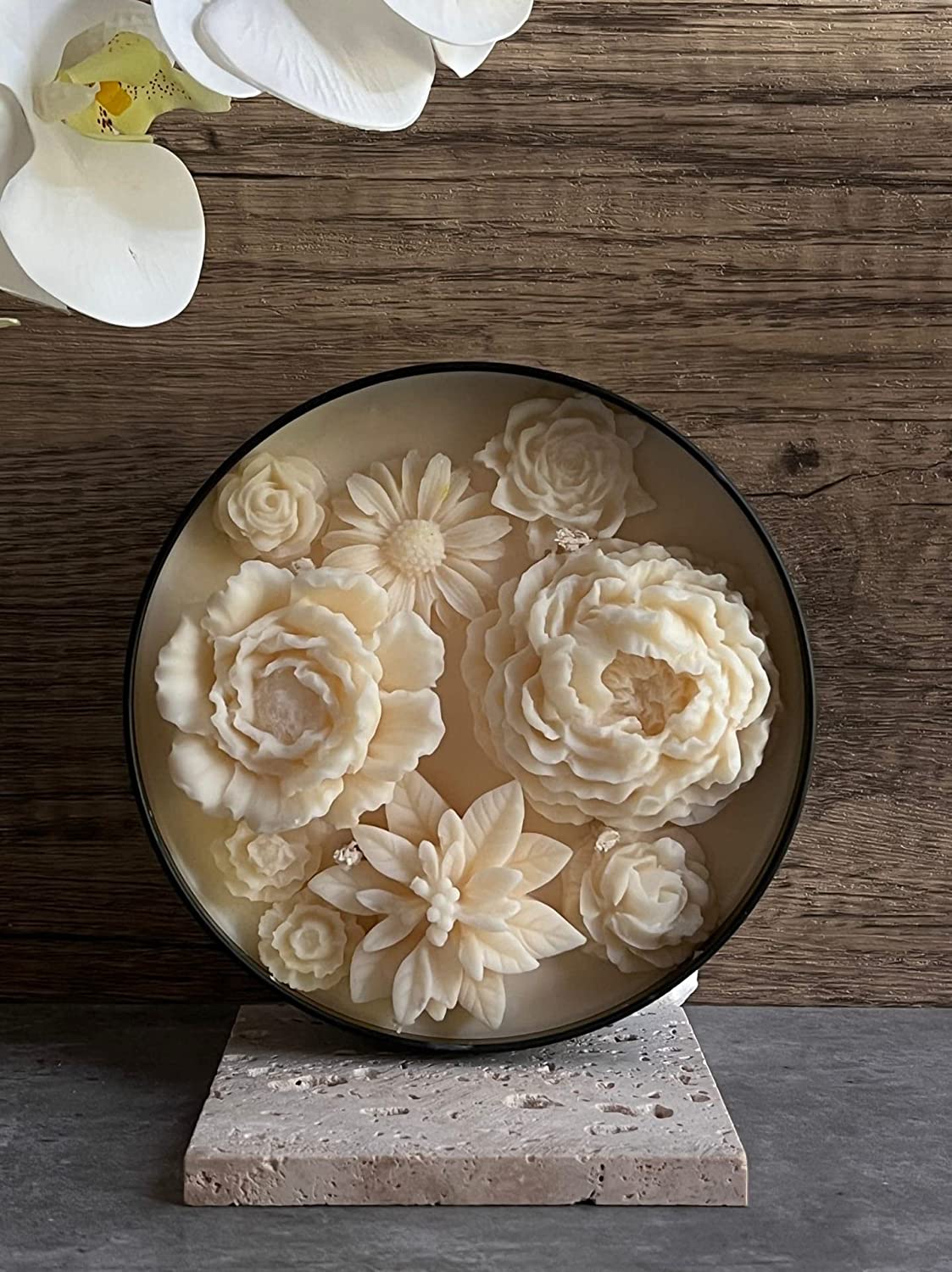Sculpted Flower Candle 4 Wicks
