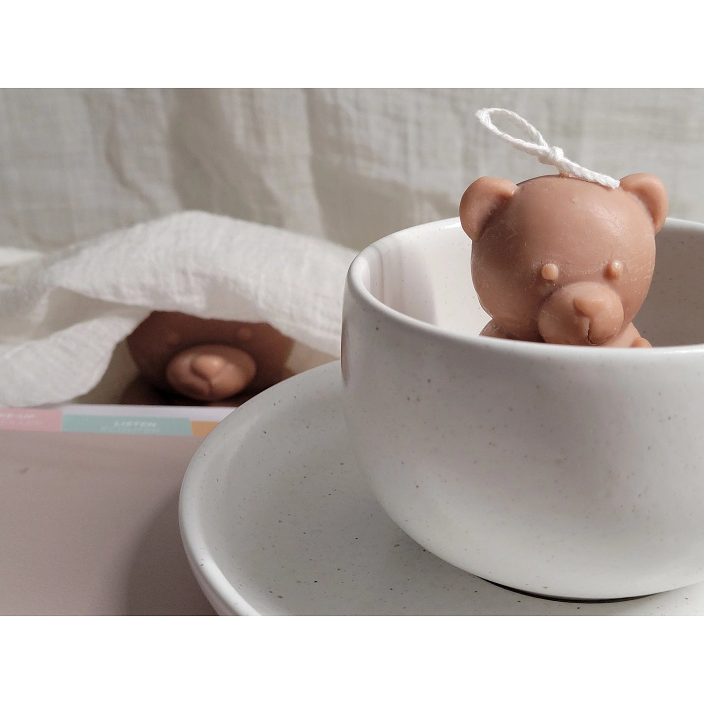 Cute Teddy Bear Candle in Mocha