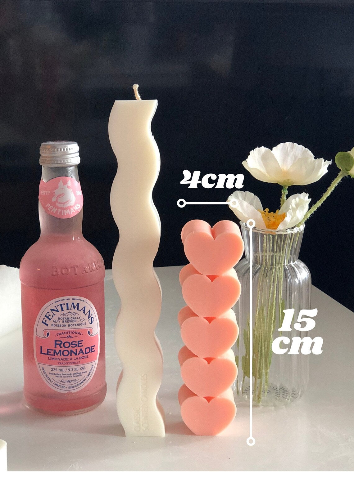 Heart Shaped Candles in Pastel